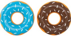 Zippy Paws Latex Donut Chocolate & Blueberry, Brown Blue, Dog Toys, Medium-2 pack