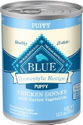 Blue Buffalo Homestyle Recipe Puppy Chicken Dinner with Garden Vegetables Canned Dog Food case of 12, 12.5oz Cans