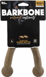 BarkBone Wishbone Natural Instincts Peanut Butter Flavored Nylon Dog Toy, Large