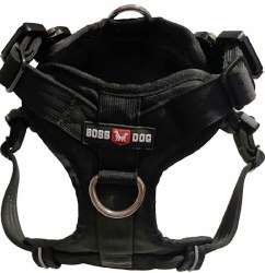 Boss Dog Adjustable Harness, Black, Large