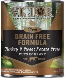 Victor Grain Free Turkey and Sweet Potato Stew Cuts in Gravy Canned Wet Dog Food 13.2oz