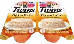 Inaba Twins Grain Free Side Dish for Cats, Chicken, 1.23oz, 2 count