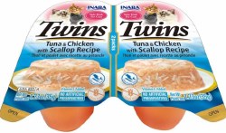 Inaba Twins Grain Free Side Dish for Cats, Chicken, Tuna, and Scallop, 1.23oz, 2 count