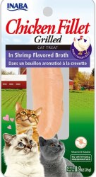 Inaba Grilled Chicken Fillet in Shrimp Flavored Broth, Cat Treat, .9oz