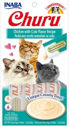 Inaba Churu Puree Cat Treats, Chicken and Crab, .5oz, 4 count