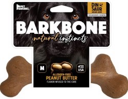 Pet Qwerks BarkBone Dinosaur Natural Instincts Peanut Butter Flavored Nylon Dog Toy, Medium