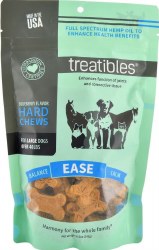 Treatibles Ease Grain Free Blueberry Chews with Hemp Oil, Large, 45 count