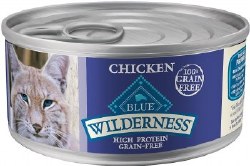 Blue Buffalo Wilderness Chicken Recipe Grain Free Canned Wet Cat Food Case of 24, 5.5oz Cans