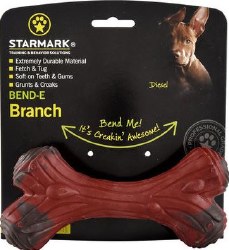 Starmark Bend-E-Branch, Tough Rubber for Rough Play, Dog Treats, Small