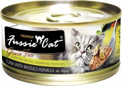 Fussie Cat Tuna with Mussels in Aspic Premium Grain Free Canned, Wet Cat Food, 2.8oz