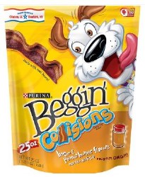 Purina Beggin' Collisions Bacon & Peanut Butter, Dog Treats, Case of 4, 25oz