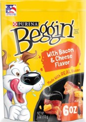 Purina Beggin' Strips Bacon & Cheese, Dog Treats, Case of 6, 6oz