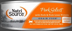 NutriSource Pork and Liver, Grain Free, Wet Cat Food, Case of 12, 5.5oz