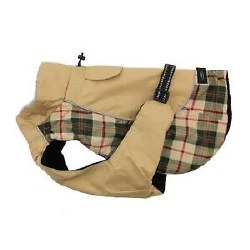 Alpine Dog Coat Beige Plaid 3XL