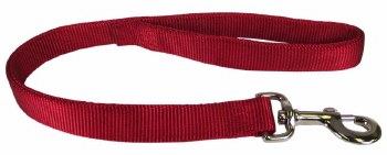 Hamilton Double Thick Nylon Dog Traffic Lead with Swivel Snap, 2ft Long with Loop Handle, 1 inch thick, Red