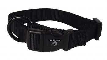 Hamilton Adjustable Dog Collar, 1 inch Thick, 18-26 inch Long, Black