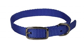 Hamilton Single Thick Nylon Deluxe Dog Collar, 3/8 inch x 10 inch, Blue