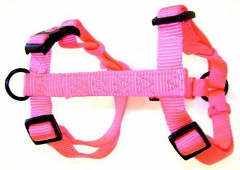 Hamilton Adjustable Comfort Nylon Dog Harness, For Small Dogs of 5-20lb, 5/8 inch thick, 12-20 inch chest, Hot Pink