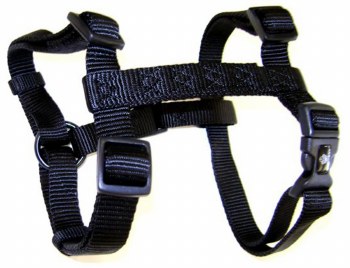 Hamilton Adjustable Comfort Nylon Dog Harness, For Small Dogs of 5-20lbs, 5/8 inch thick, 12-20 inch chest, Black
