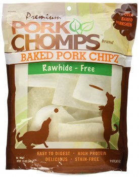 Premium Pork Chomps Baked Chipz Dog Treats 12 oz bag