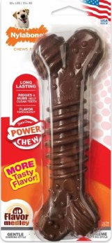 Nylabone Power Chew Textured Regular Bone Nylon Dog Chew Toy, Flavor Medley, Dog Dental Health, Souper