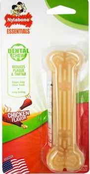 Nylabone Essentials Dental Chew Nylon Dog Chew Toy, Chicken Flavor, Dog Dental Health, Wolf
