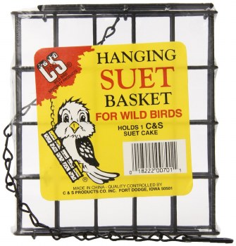 C&S Hanging Suet Basket, Black, 1 Cake Capacity