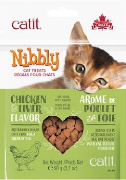 Catit Nibbly Chicken And Liver Flavor Cat Treats 3.17oz Bag