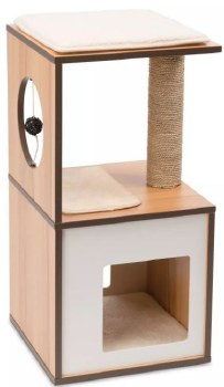 Catit Vesper Walnut V-Box Furniture in a Modern Design Small