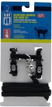 CatItAdjustable Harness Set, Black, Small