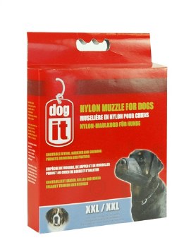 DogIt Nylon Dog Muzzle 13 inch Black Extra Extra Large