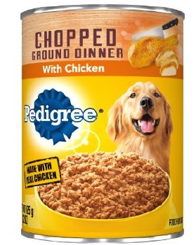 Pedigree Chopped Ground Dinner with Chicken Canned, Wet Dog Food, 22oz
