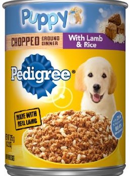 Pedigree Chopped Ground Dinner Puppy Formula with Lamb and Rice Canned Wet Dog Food 13.2oz
