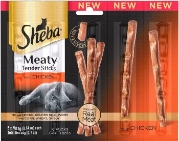 Sheba Meaty Tender Sticks Chicken Flavored Cat Treats 5 count