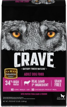 CRAVE High Protein Adult Formula Lamb Recipe, Dry Dog Food, 22lb