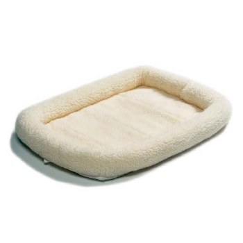Midwest Quiet Time Sheepskin Pet Bed, White, 18x12