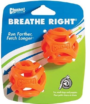ChuckIt Breathe Right Fetch Ball, Small, 2 pack