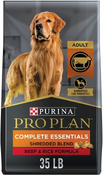 Purina Pro Plan Complete Adult Shredded Blend Beef and Rice Formula Dry Dog Food 35lb