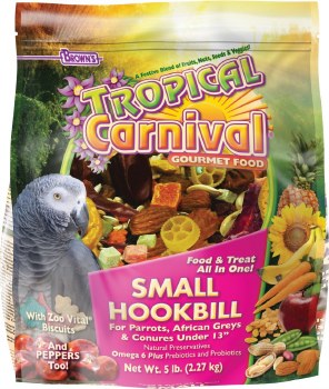 FMBrowns Tropical Carnival Gourmet Small Hookbill Bird Food and Treat 5lb
