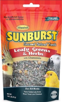 Higgins Sunburst Gourmet Leafy Greens and Herbs with Chamomile Bird Treat 1oz