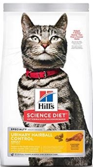 Hills Science Diet Adult Urinary Hairball Control Formula with Chicken Dry Cat Food 7lb