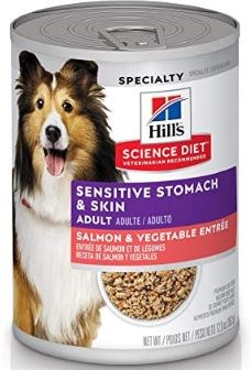 Hills Science Diet Sensitive Skin and Stomach Adult Formula Salmon and Vegetables Recipe Canned Wet Dog Food 12.8oz