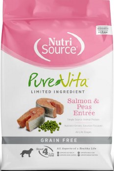 Pure Vita Grain Free Salmon and Peas Formula Dry Dog Food 25lb