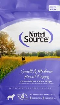 NutriSource Small to Medium Breed Puppy Chicken and Rice Formula, Dry Dog Food, 5lb