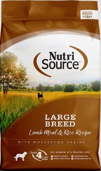 NutriSource Large Breed Adult Lamb Meal and Rice Formula, Dry Dog Food, 26lb
