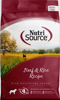 NutriSource Beef and Rice Formula, Dry Dog Food, 26lb