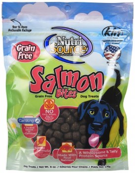 NutriSource Grain Free Salmon Bites, Dog Treats, 6oz