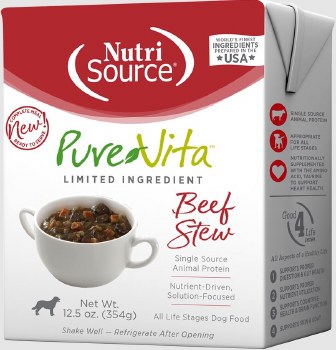 Pure Vita Beef Stew Grain Free, Wet Dog Food, case of 12, 12.5oz Cans