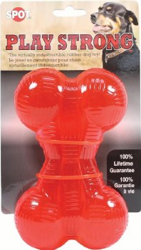 Spot Play Strong Rubber Bone, Red, 6.5 inch