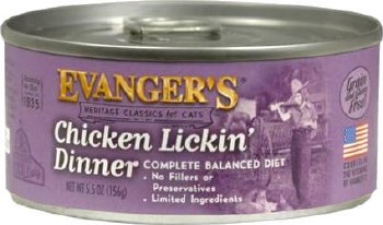 Evanger's Chicken Lickin' Dinner Canned Wet Cat Food case of 24, 5.5oz Cans